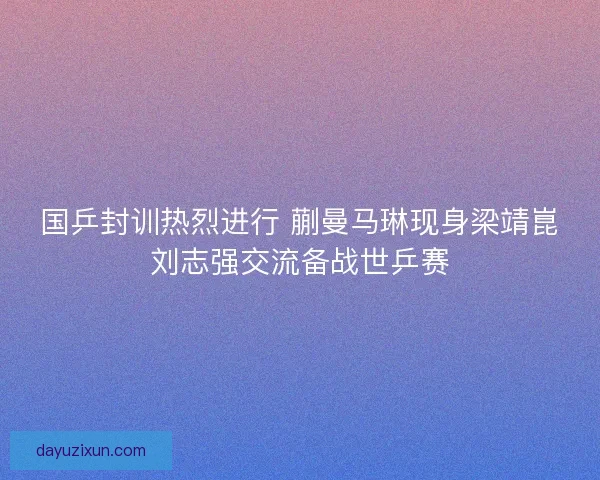 国乒封训热烈进行 蒯曼马琳现身梁靖崑刘志强交流备战世乒赛